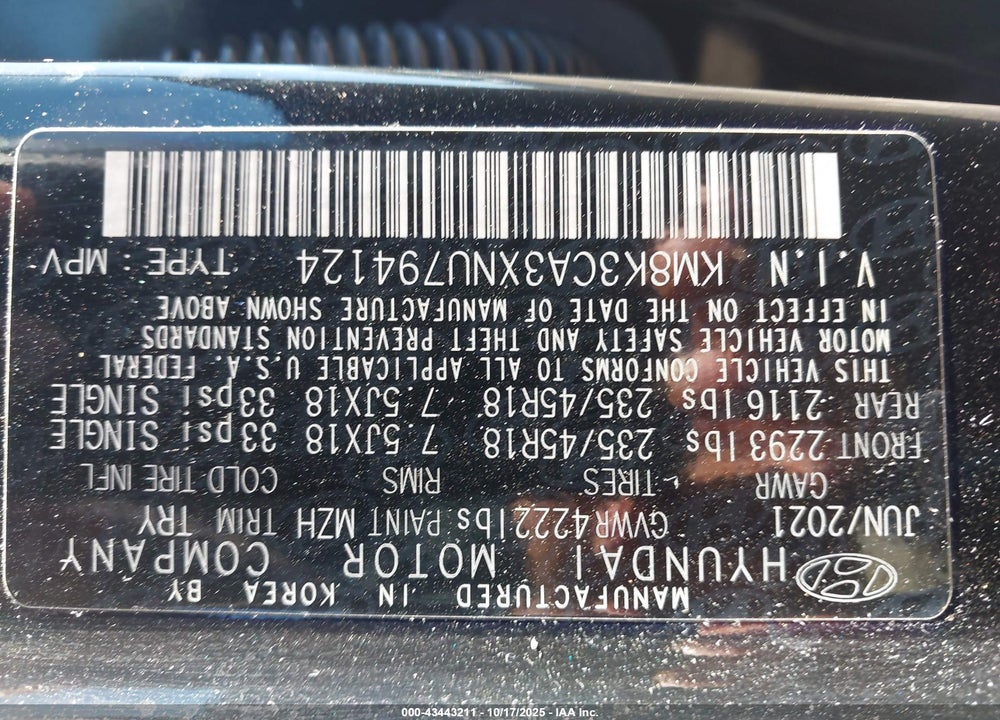 2022 HYUNDAI KONA N LINE VIN: KM8K3CA3XNU794124