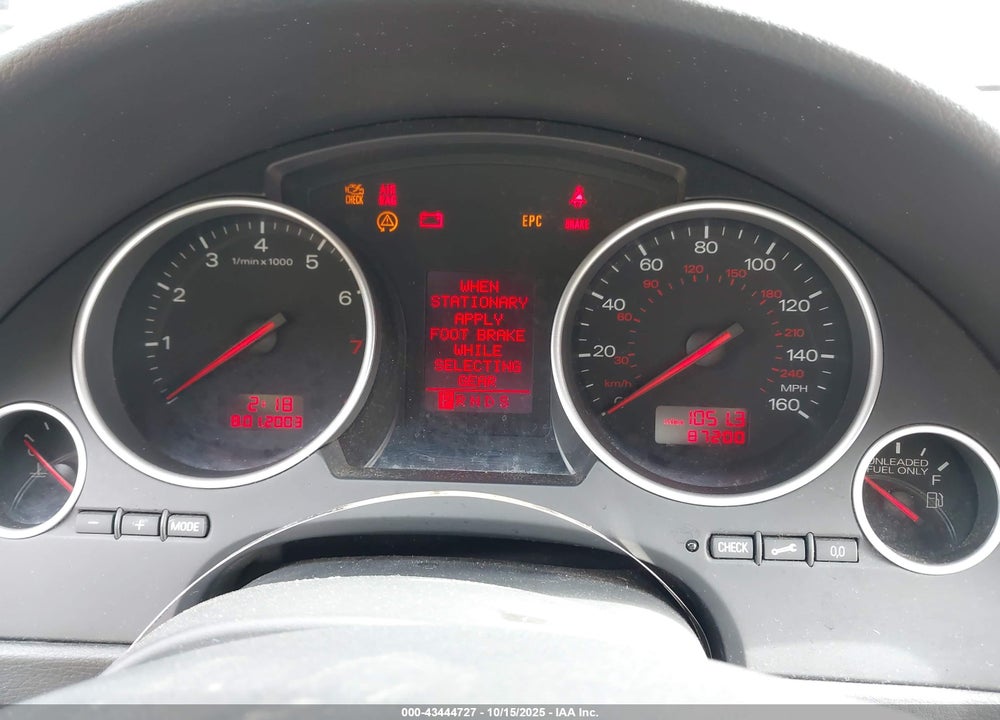 2005 AUDI A4 3.0 VIN: WAUDT48H25K009592