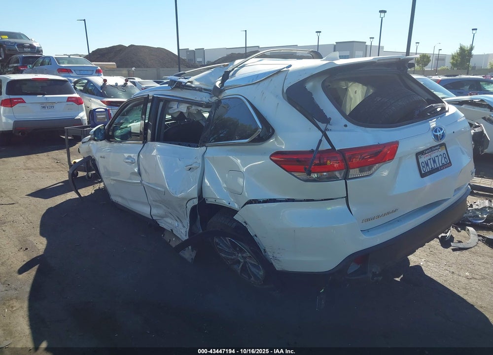 2019 TOYOTA HIGHLANDER HYBRID XLE VIN: 5TDJGRFH6KS071544
