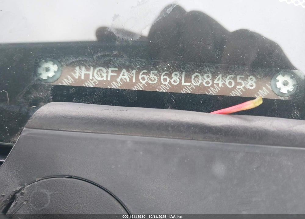 2008 HONDA CIVIC VIN: 1HGFA16568L084658