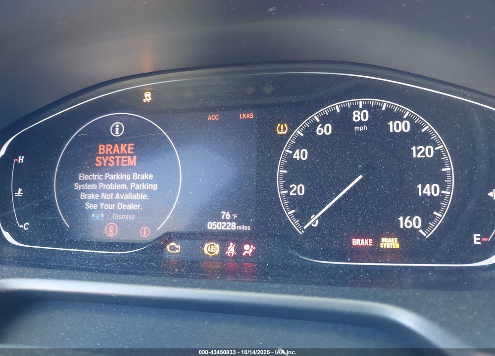 2019 HONDA ACCORD VIN: 1HGCV1F16KA126964