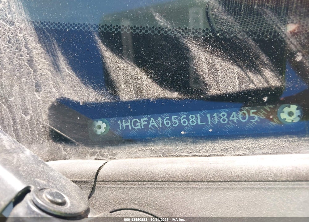 2008 HONDA CIVIC VIN: 1HGFA16568L118405