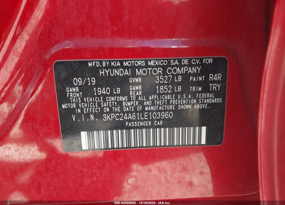 2020 HYUNDAI ACCENT SE VIN: 3KPC24A61LE103960