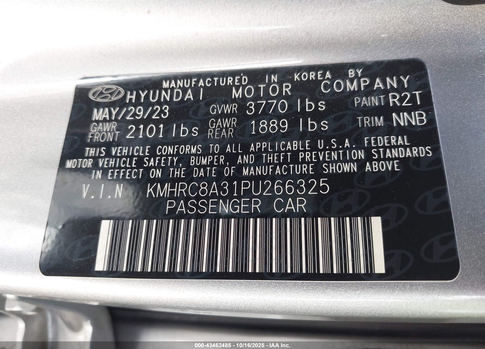 2023 HYUNDAI VENUE SEL VIN: KMHRC8A31PU266325