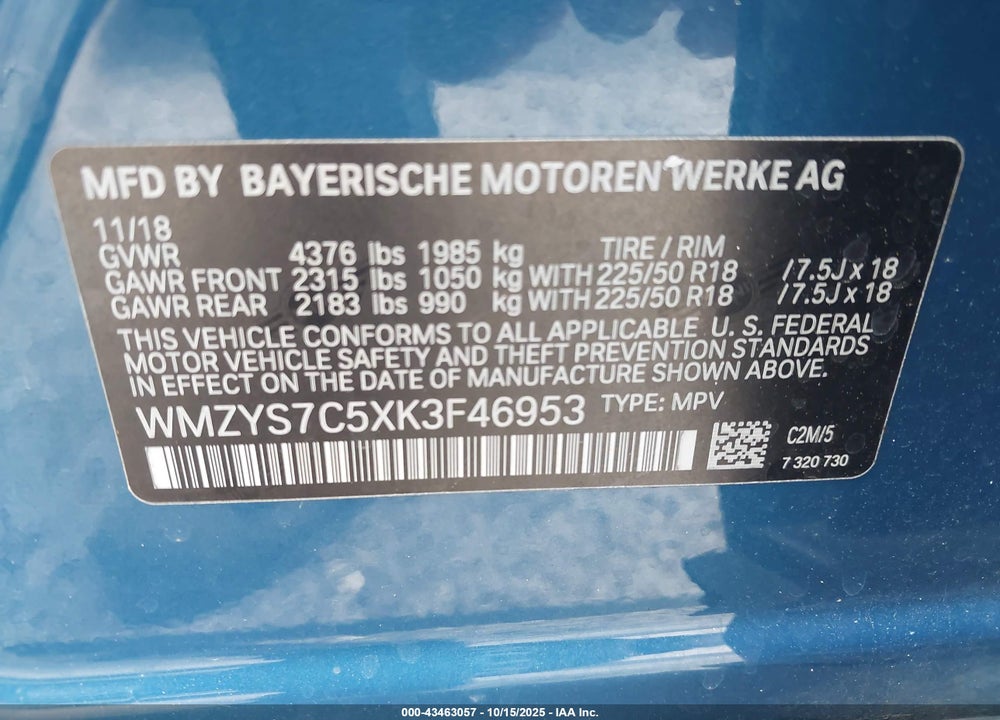 2019 MINI COUNTRYMAN COOPER VIN: WMZYS7C5XK3F46953