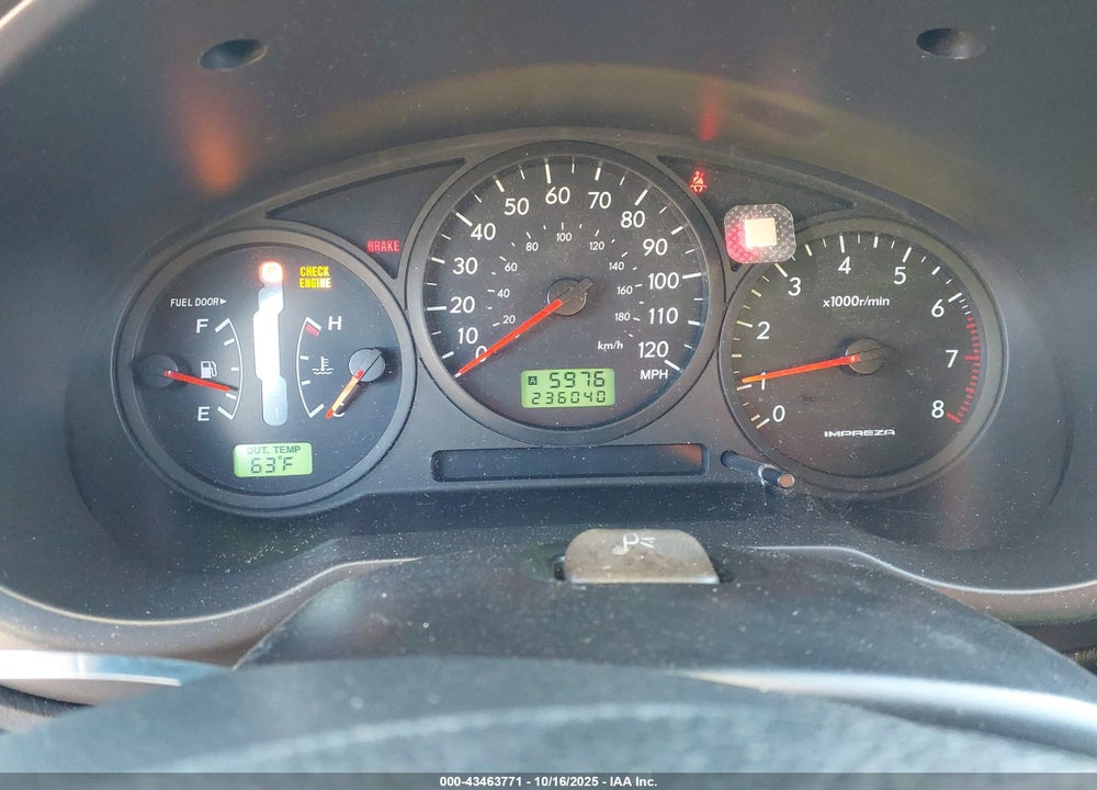 2006 SUBARU IMPREZA 2.5I VIN: JF1GG67606H812650