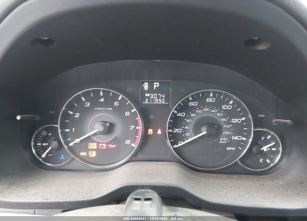2012 SUBARU OUTBACK VIN: 4S4BRBACXC3211921