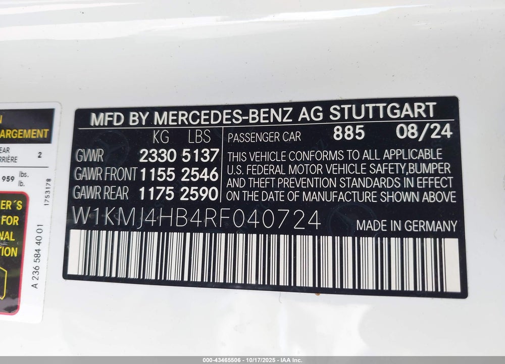 2024 MERCEDES-BENZ CLE 300 4MATIC VIN: W1KMJ4HB4RF040724