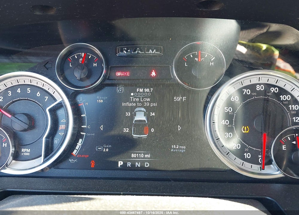 2019 RAM 1500 CLASSIC BIG HORN 4X4 5'7 BOX VIN: 1C6RR7LT9KS620470