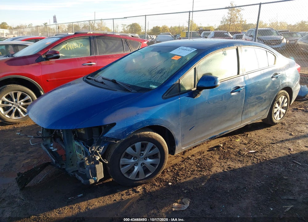 2012 HONDA CIVIC LX VIN: 19XFB2F50CE070208