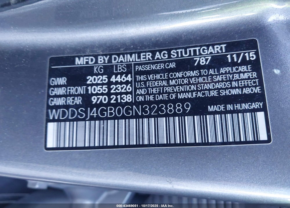 2016 MERCEDES-BENZ CLA 250 4MATIC VIN: WDDSJ4GB0GN323889
