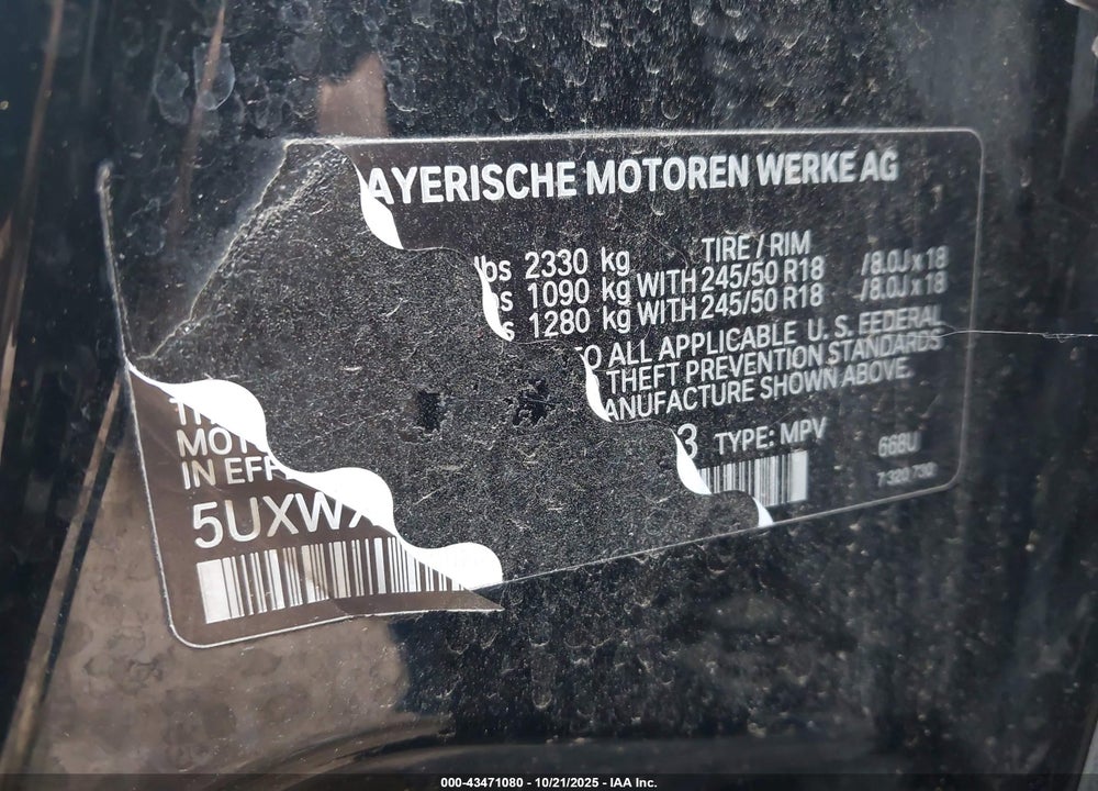 2013 BMW X3 XDRIVE28I VIN: 5UXWX9C50D0A08883