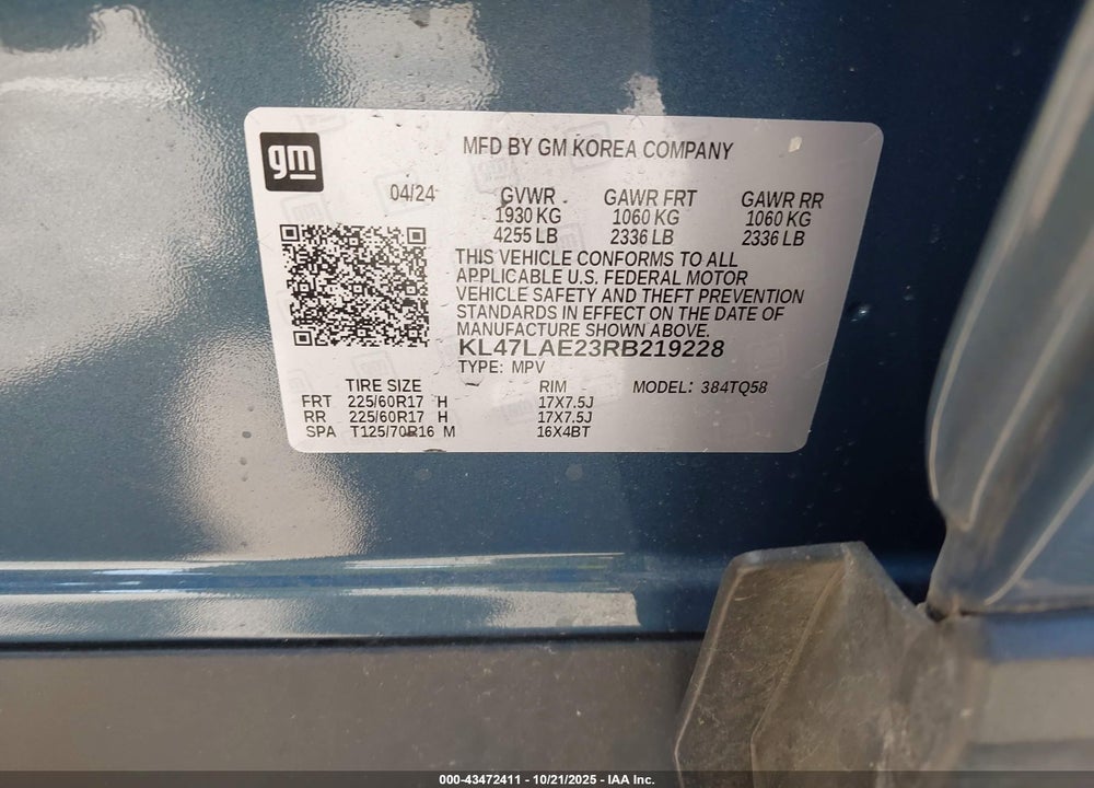 2024 BUICK ENVISTA PREFERRED FWD VIN: KL47LAE23RB219228