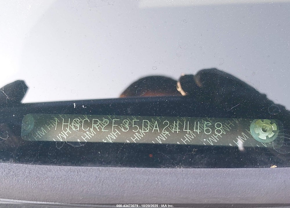2013 HONDA ACCORD VIN: 1HGCR2F35DA244468