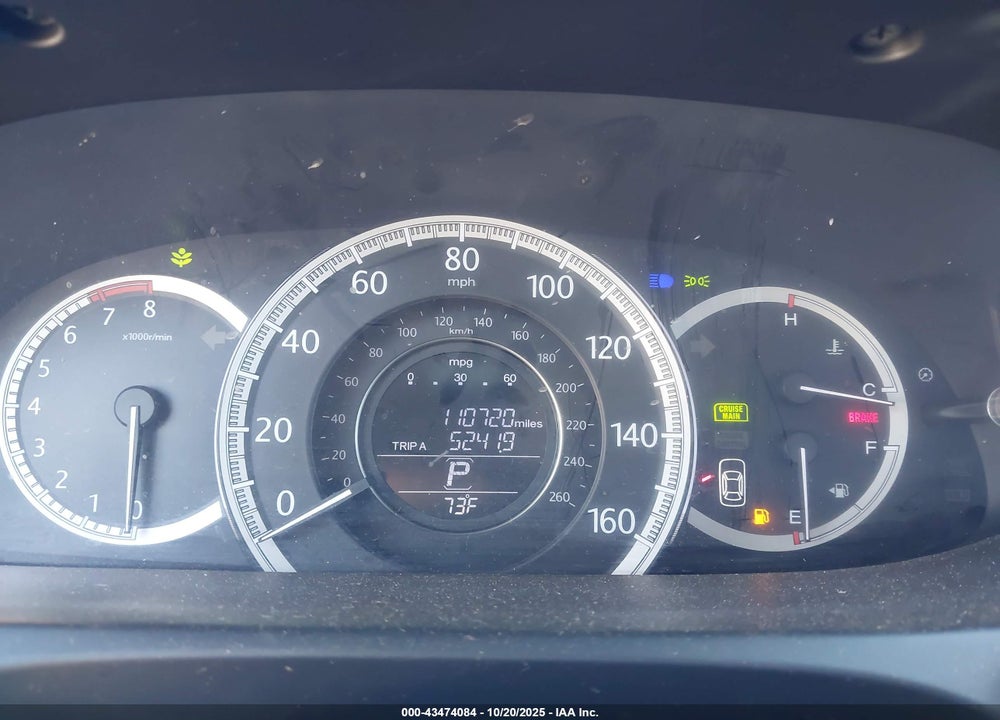 2013 HONDA ACCORD VIN: 1HGCR2F86DA202726
