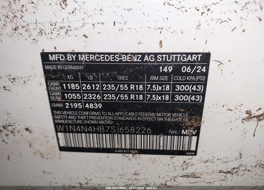2025 MERCEDES-BENZ GLA-CLASS VIN: W1N4N4HB7SJ658226