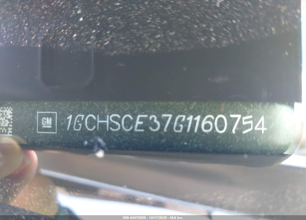 2016 CHEVROLET COLORADO VIN: 1GCHSCE37G1160754