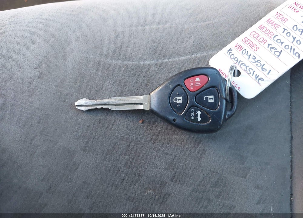 2009 TOYOTA COROLLA LE VIN: 2T1BU40E79C043561