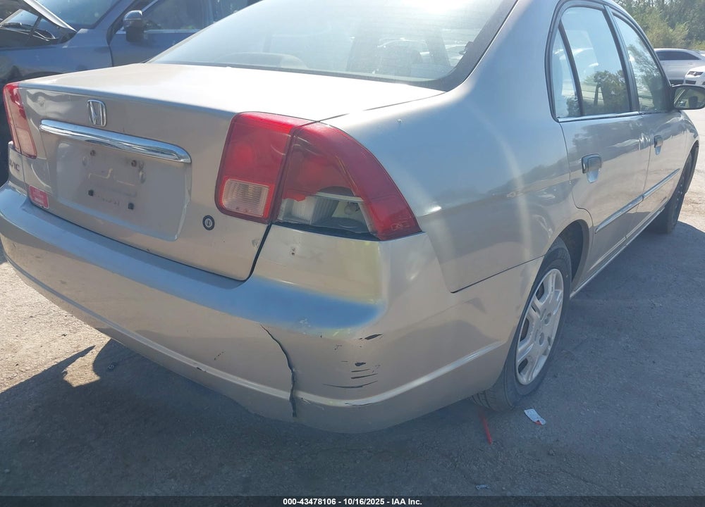 2001 HONDA CIVIC LX VIN: 1HGES16531L022794