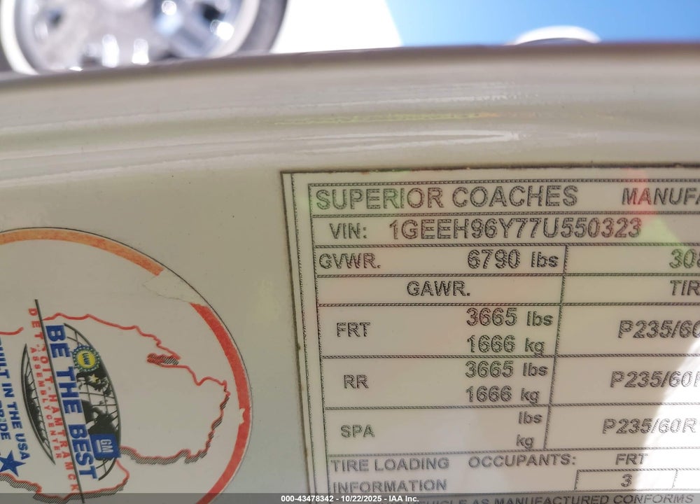 2007 CADILLAC DTS VIN: 1GEEH96Y77U550323