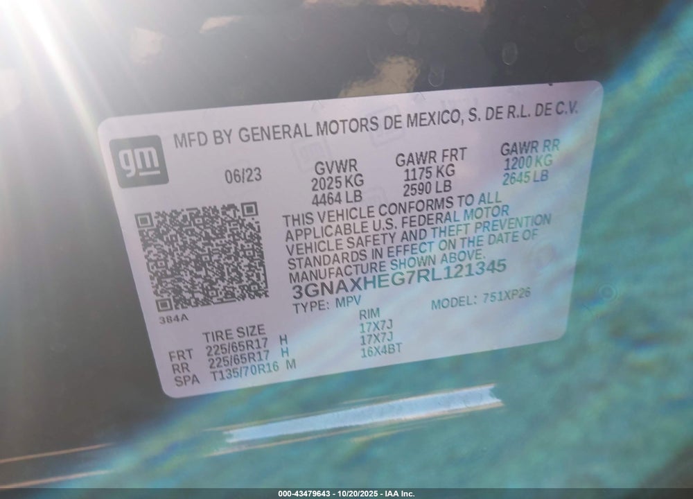 2024 CHEVROLET EQUINOX FWD LS VIN: 3GNAXHEG7RL121345