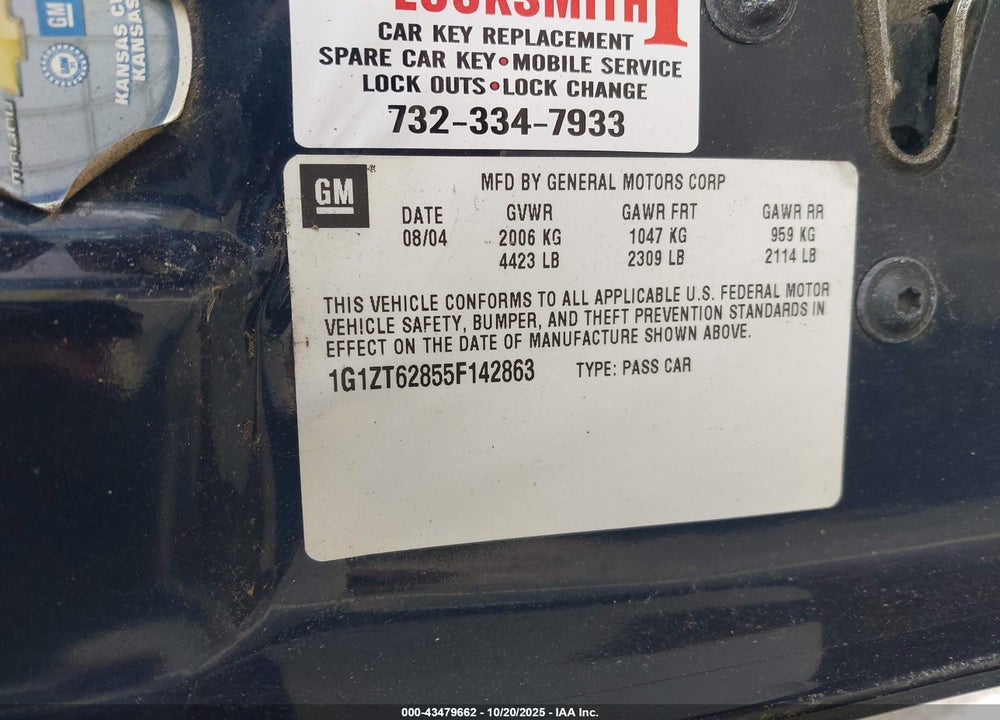 2005 CHEVROLET MALIBU MAXX LS VIN: 1G1ZT62855F142863