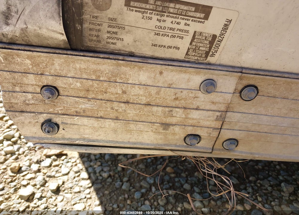 2019 EAGL TRAILER VIN: 7FWBE1627K1007546