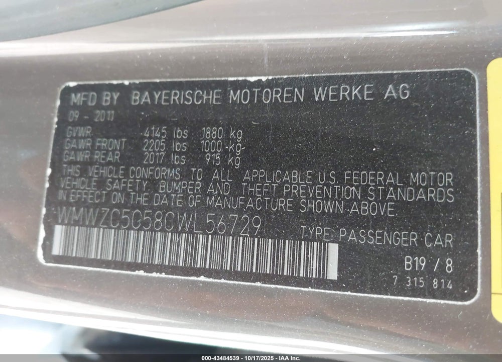 2012 MINI COOPER S COUNTRYMAN VIN: WMWZC5C58CWL56729