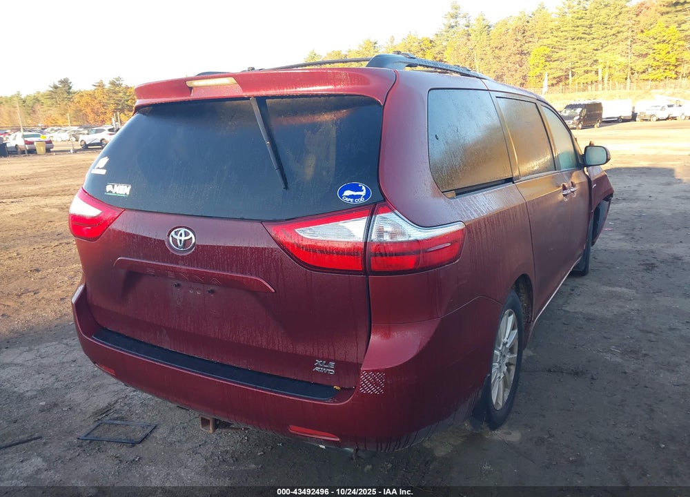 2016 TOYOTA SIENNA XLE 7 PASSENGER VIN: 5TDDK3DC0GS135648
