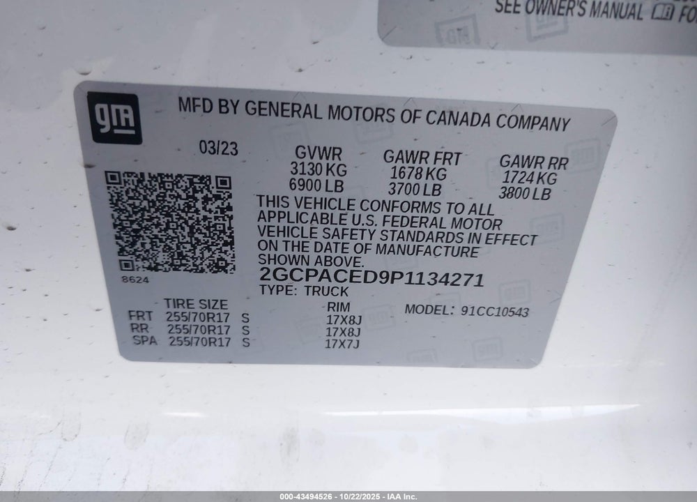 2023 CHEVROLET SILVERADO 1500 2WD SHORT BED LT VIN: 2GCPACED9P1134271