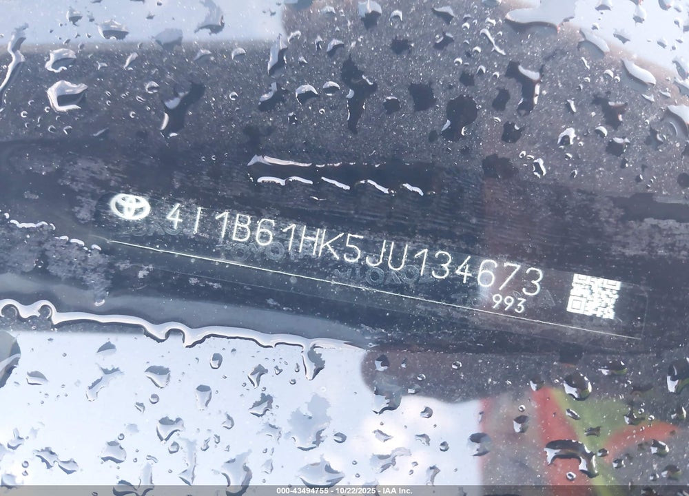 2018 TOYOTA CAMRY VIN: 4T1B61HK5JU134673