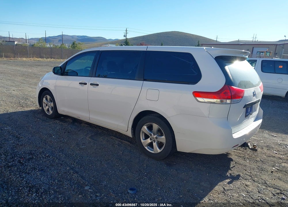 2013 TOYOTA SIENNA L V6 7 PASSENGER VIN: 5TDZK3DC4DS357028
