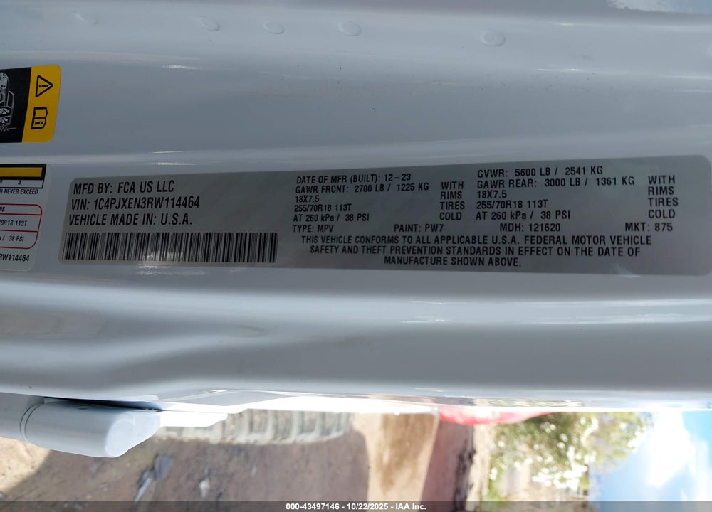 2024 JEEP WRANGLER 4-DOOR SAHARA 4X4 VIN: 1C4PJXEN3RW114464