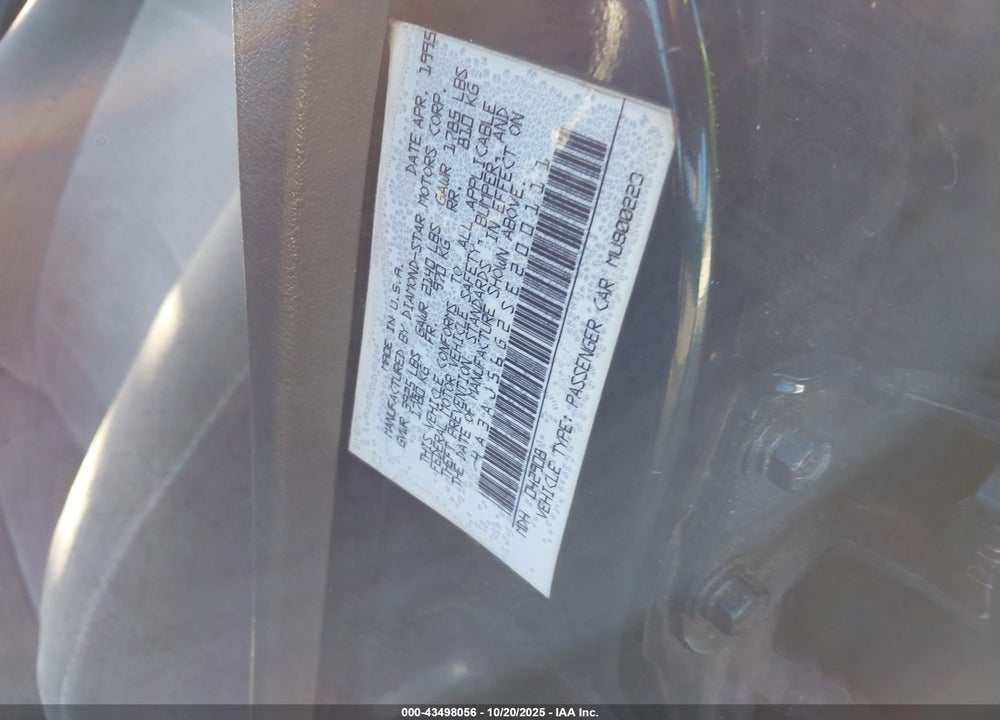 1995 MITSUBISHI GALANT ES/LS VIN: 4A3AJ56G2SE200111