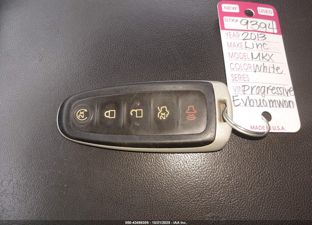 2013 LINCOLN MKX VIN: 2LMDJ6JK2DBL60344