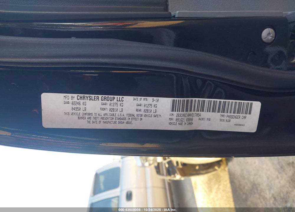 2010 DODGE CHARGER RALLYE VIN: 2B3CA9CV0AH317054