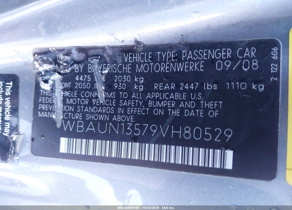 2009 BMW 128I VIN: WBAUN13579VH80529