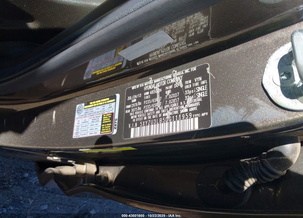 2013 HYUNDAI SANTA FE SPORT VIN: 5XYZU3LB5DG111959