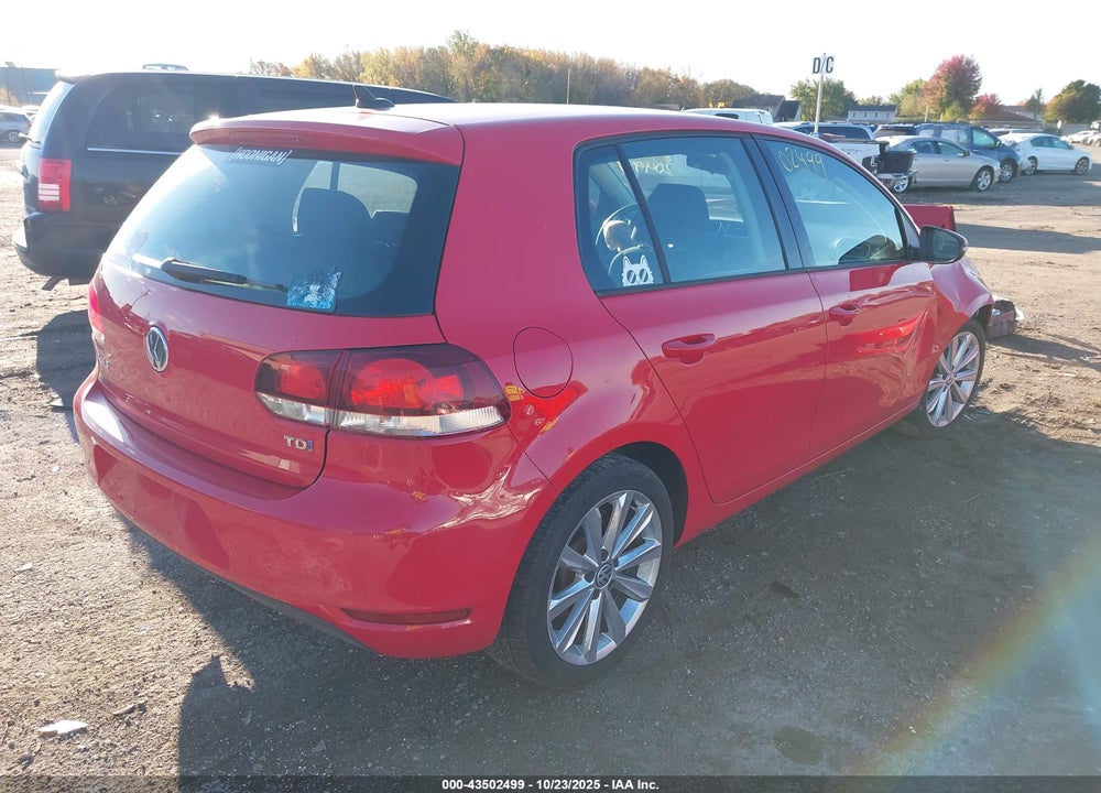 2013 VOLKSWAGEN GOLF 2.0L TDI 4-DOOR VIN: WVWDM7AJ2DW127597