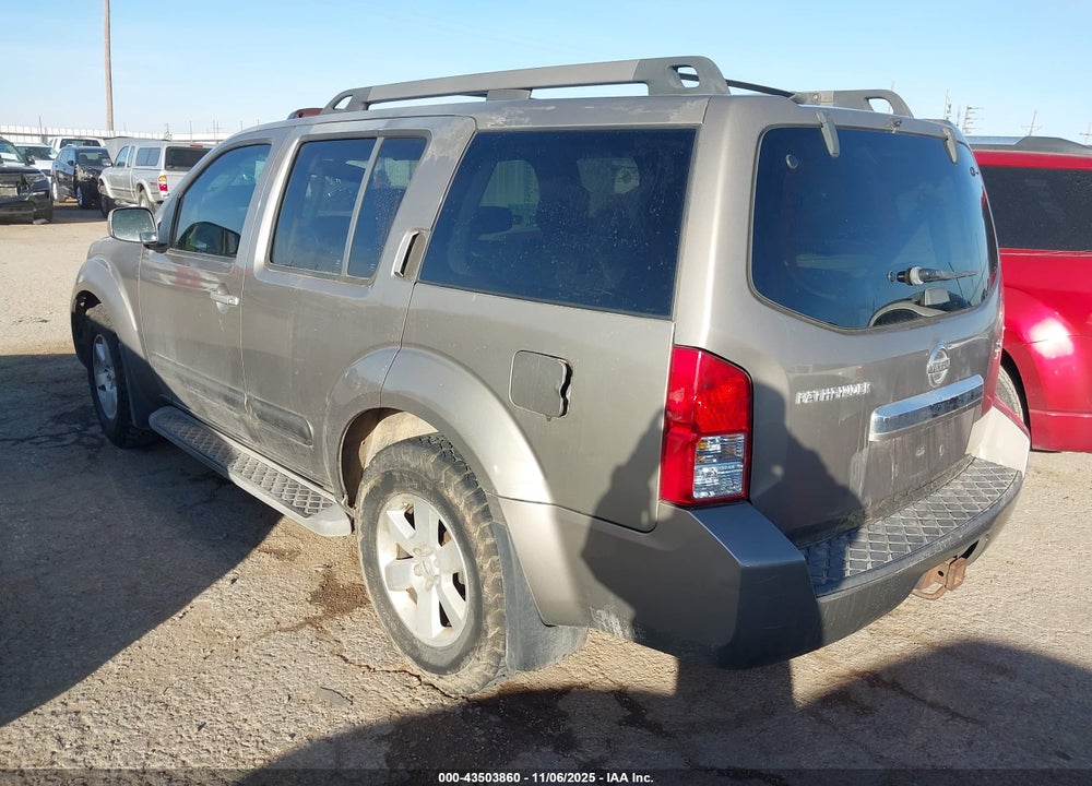 2008 NISSAN PATHFINDER SE VIN: 5N1AR18U38C600458