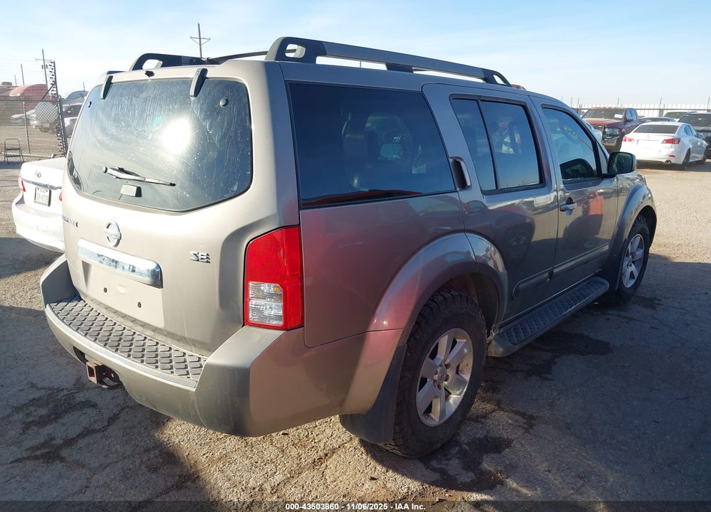 2008 NISSAN PATHFINDER SE VIN: 5N1AR18U38C600458