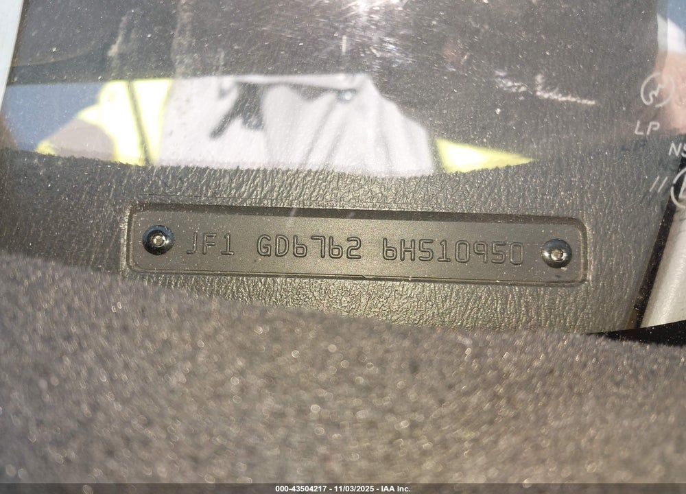 2006 SUBARU IMPREZA 2.5I VIN: JF1GD67626H510950