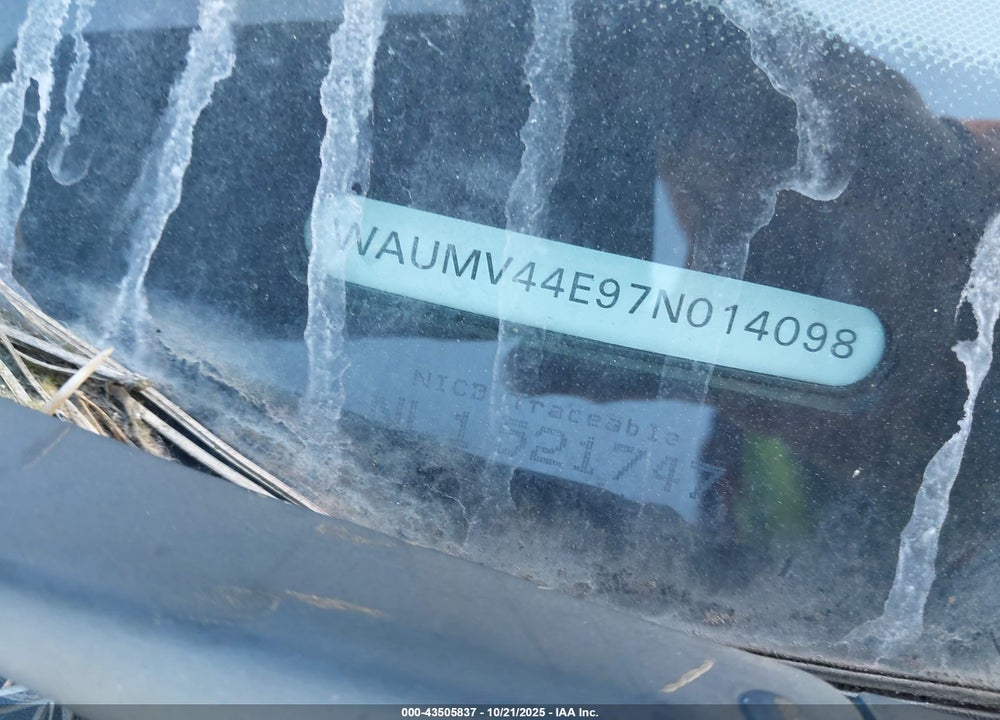 2007 AUDI A8 L 4.2 VIN: WAUMV44E97N014098