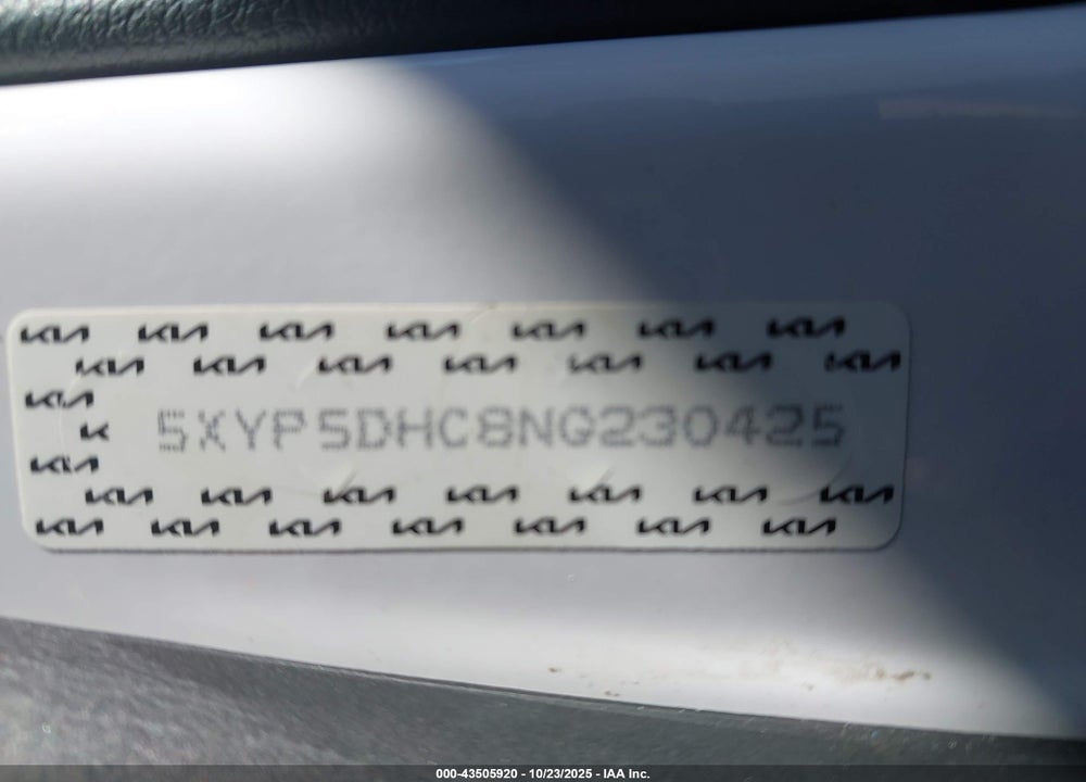 2022 KIA TELLURIDE VIN: 5XYP5DHC8NG230425