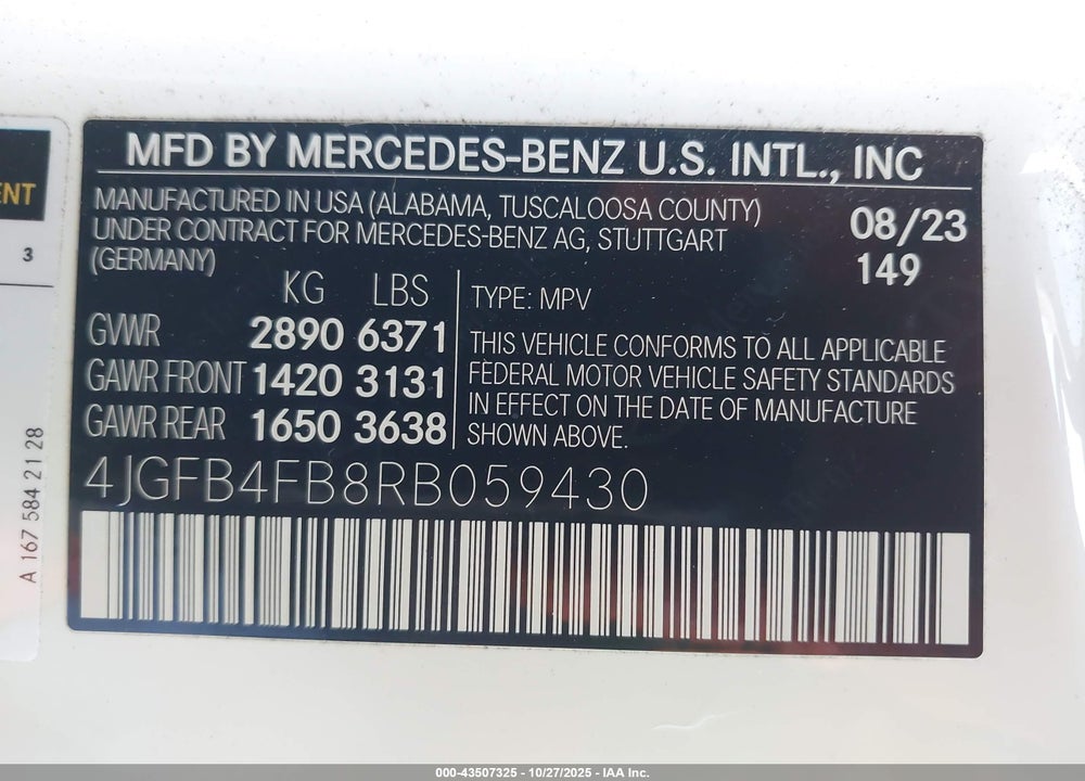2024 MERCEDES-BENZ GLE CLASS VIN: 4JGFB4FB8RB059430
