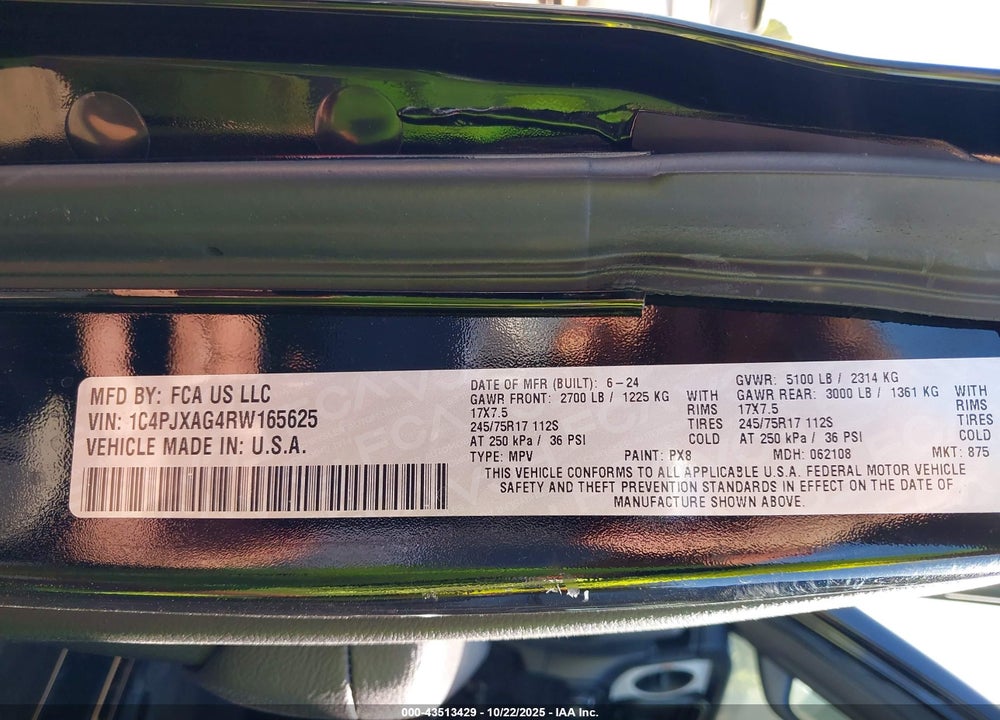 2024 JEEP WRANGLER 2-DOOR SPORT S 4X4 VIN: 1C4PJXAG4RW165625