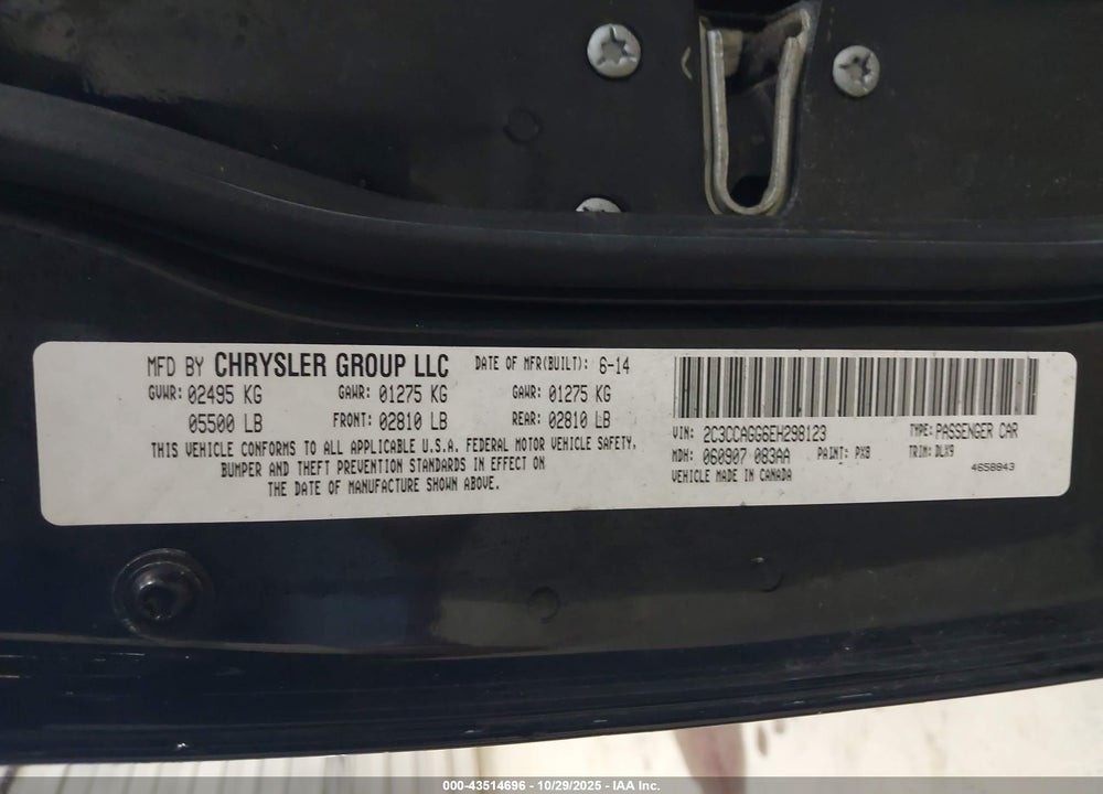 2014 CHRYSLER 300 300S VIN: 2C3CCAGG6EH298123