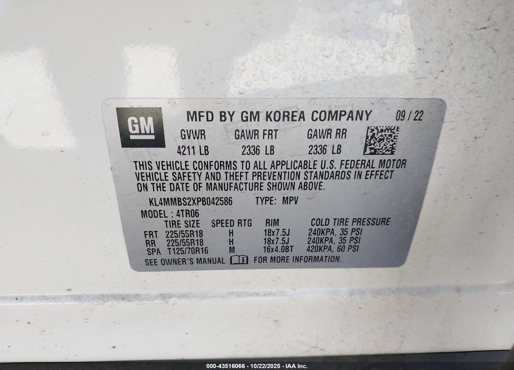 2023 BUICK ENCORE GX PREFERRED FWD VIN: KL4MMBS2XPB042586