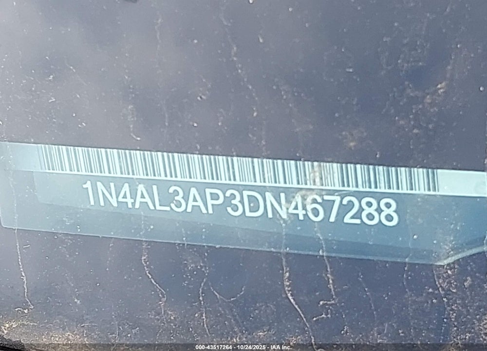 2013 NISSAN ALTIMA 2.5 S VIN: 1N4AL3AP3DN467288