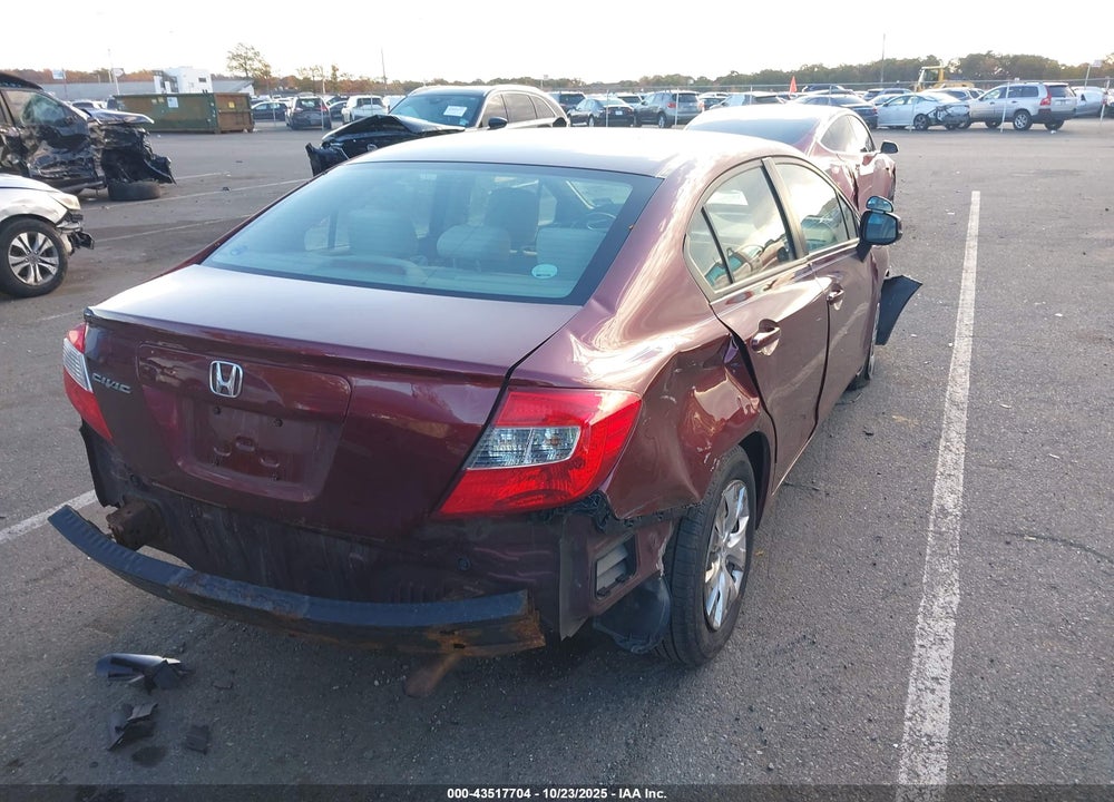 2012 HONDA CIVIC LX VIN: 19XFB2F54CE375646